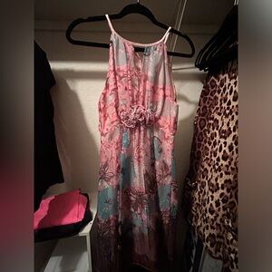 Esley keyhole above the knee sheer/lined dress